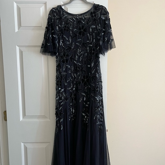 Adrianna Papell Hand Beaded Floral Gown - Picture 5 of 8